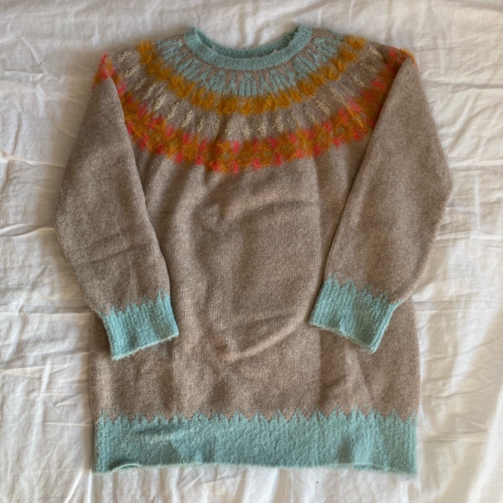 colorful anthropology long sweater/sweater dress